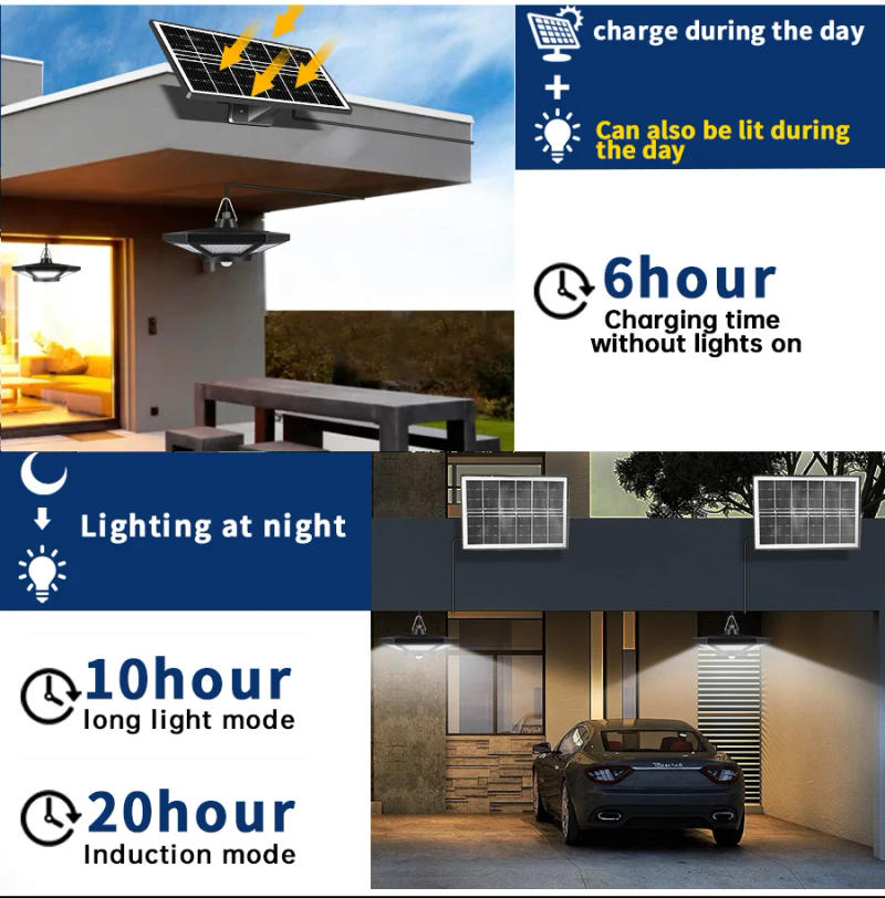 Description Picture 4 of itemSolar Shed Light Solar Pendant Light Indoor Outdoor 180/228 LED 1000LM Solar Indoor Lights Motion Sensor with Remote Control