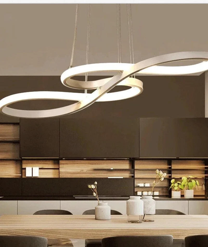 Description Picture 5 of itemModern Simple Minimalist White Led Chandelier Ceiling Chandelier Nordic Living Room Bedroom Study Lighting Hotel Decorative Lamp