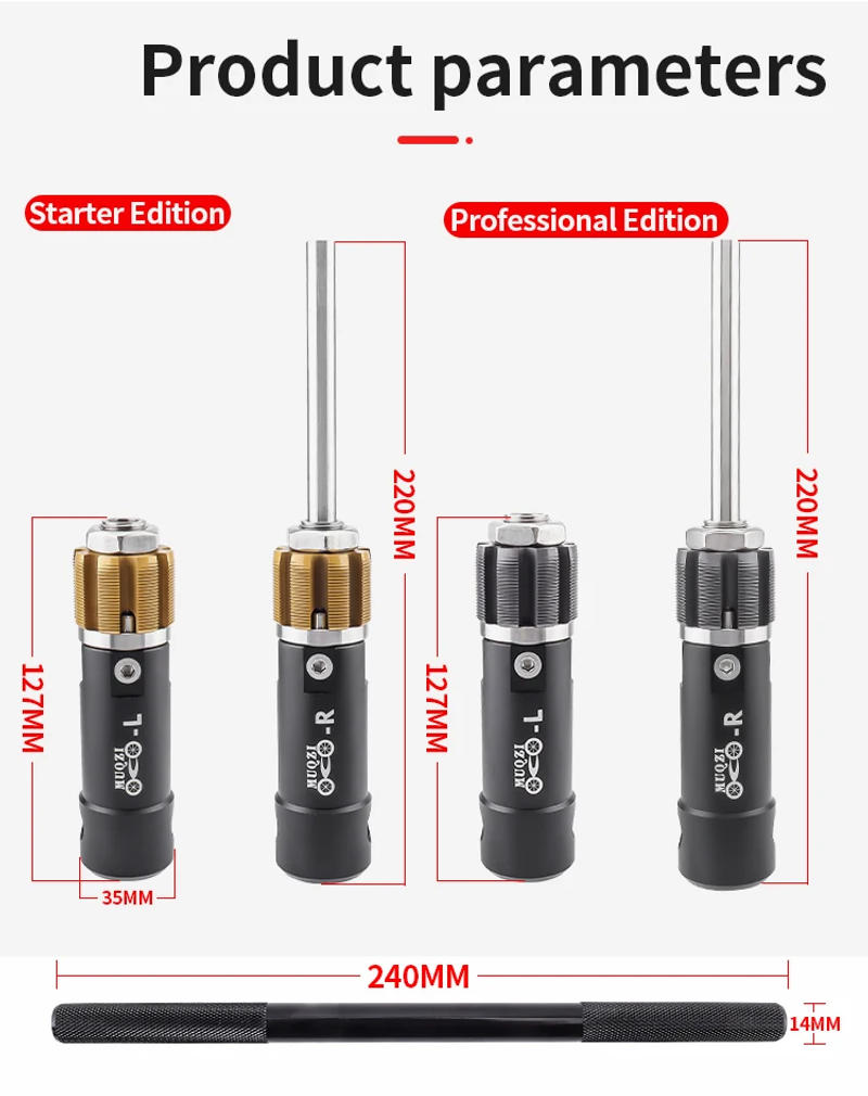 Description Picture 3 of itemMUQZI Bike Bottom Bracket Thread Tapping Tool BC 1.37 Bottom Bracket English Thread Repair Tap Bicycle T Handle Screw Tap Tools