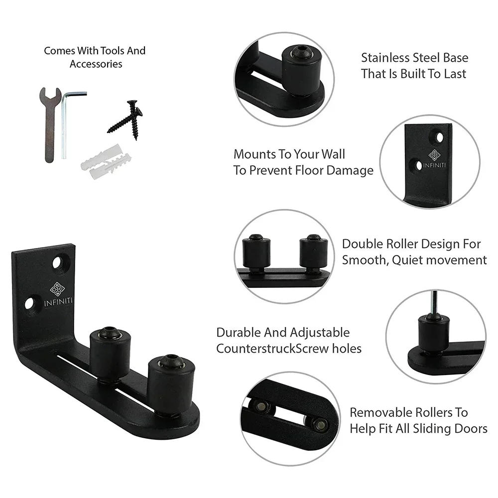 Description Picture 5 of itemAdjustable Sliding Bottom Floor Guide Clips W/ Screws Wall Mount Floor Bottom Guide Door Stay Roller Sliding Door Fittings