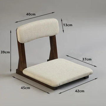 Japanese Style Tatami Meditation Legless Chair Bay Window Backrest Zaisu Chair Cushion Floor Seating Ergonomic Seat Lazy Sofa