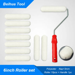 11PCS/set 6inch Paint Roller Brush Kit Middle Hair Polyester Nap 13mm Painting Tools for Wall Decoration 150x30mm Mini Roller