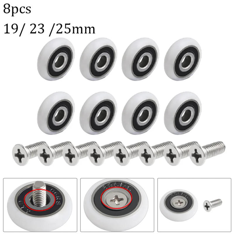 Description Picture 2 of itemPractical Shower Door Rollers Replacement Hot Sale Runner Wheel Diameter Wheels 1 Set Baths Parts Shower Cabins