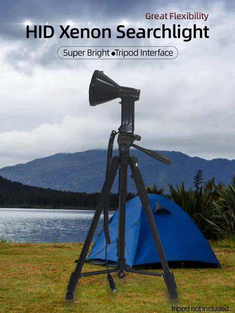 Description Picture 2 of itemPowerful Spotlights Work Light Tripod Interface High Power Flashlight Xenon 12v Searchlight Hunting Portable Lighting Fishing