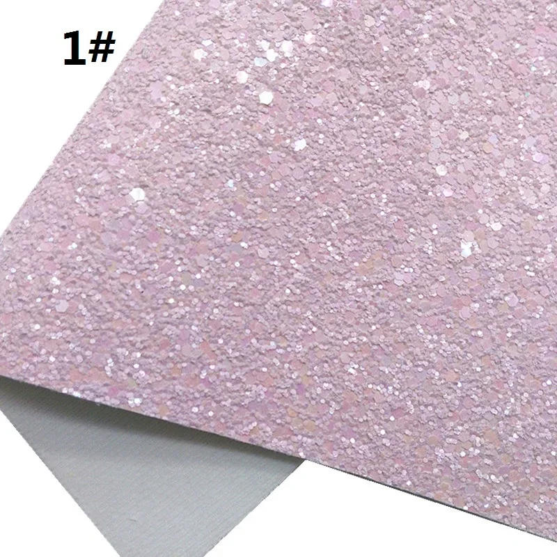 Description Picture 5 of itemPastel Colors Chunky Glitter Vinyl Fabric Sheet Felt Backing Glitter Synthetic Leather Faux Vinil For Bows DIY A4 SIZE T646