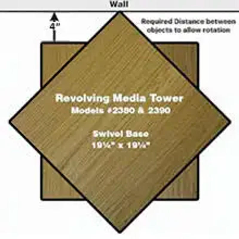 Description Picture 5 of itemRevolving Media Tower 1000 - Walnut 19.2"D x 19.2"W x 63"H, Walnut-finish,Rack can store CD and so on
