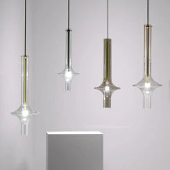 Modern nordic long tube light Luxury Glass Pendant Light Loft Kitchen Bedroom Lamps Pendant Suspension Luminaire