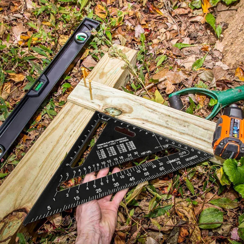 Description Picture 2 of item7Inch Aluminum Alloy Triangle Square Ruler Angle Protractor Woodworking Measurement Tool Metric Carpenter Square Gauges