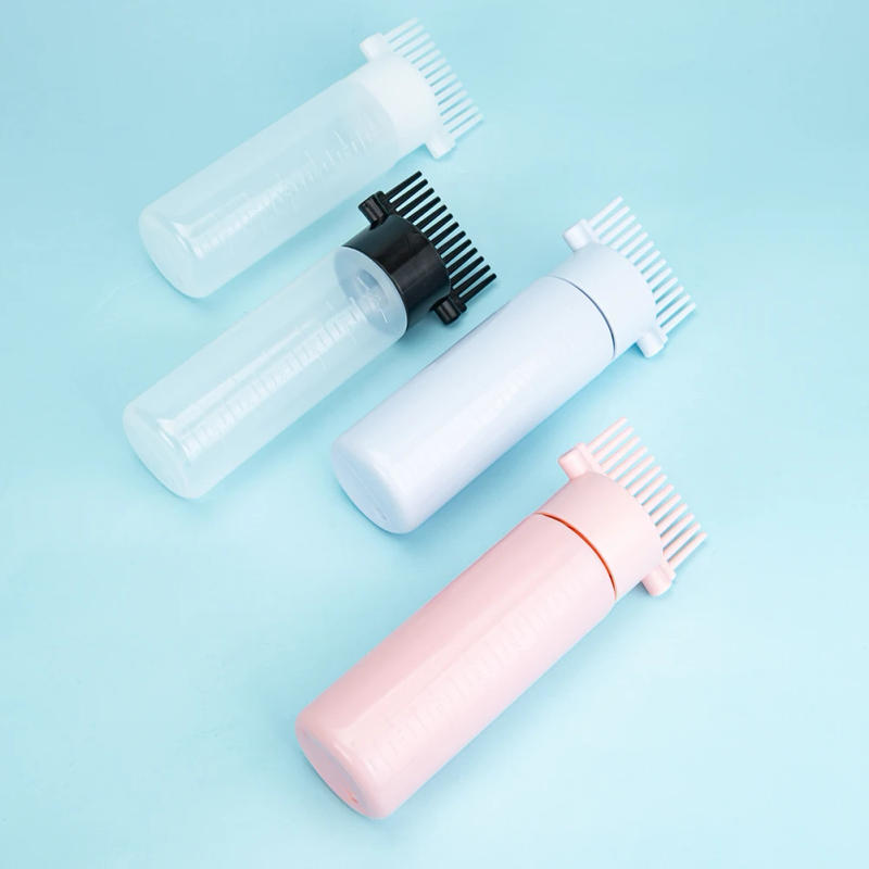 Description Picture 3 of item180ml with Graduated Scale Comb Color Applicator Refillable Multicolor Root Comb Applicator Bottle for Hair Oil Salon Care