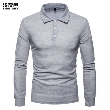 Autumn and Winter Men's POLO Shirt Fashion Solid Color Lapel Spring Slim Casual Versatile Long-sleeved T-shirt New Men Clothing