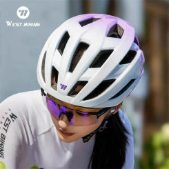 WEST BIKING Bike Cycling Helmet Integrally-molded Helmets Multicolor Aerodynamic Helmets Couples Sport Deflector Helmets