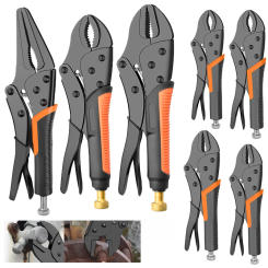 7/9/10" Multi-Function Locking Pliers Round/Straight Mooth Pipe Wrench Universal Pressure Pliers Strong Clamp Tool Hand Tools