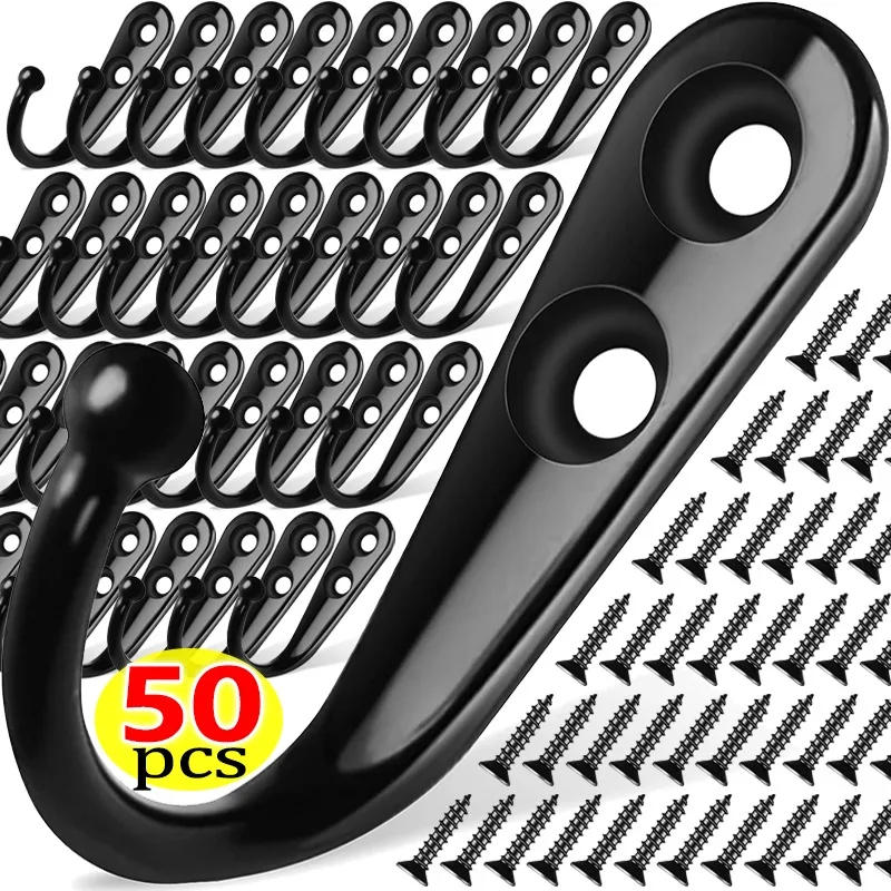 Description Picture 2 of item50/1set Alloy Hooks with Screws for Coat Towel Bags Caps Hook Wall Mounted Hanging Hangers Kitchen Bathroom Storage Rack Holders