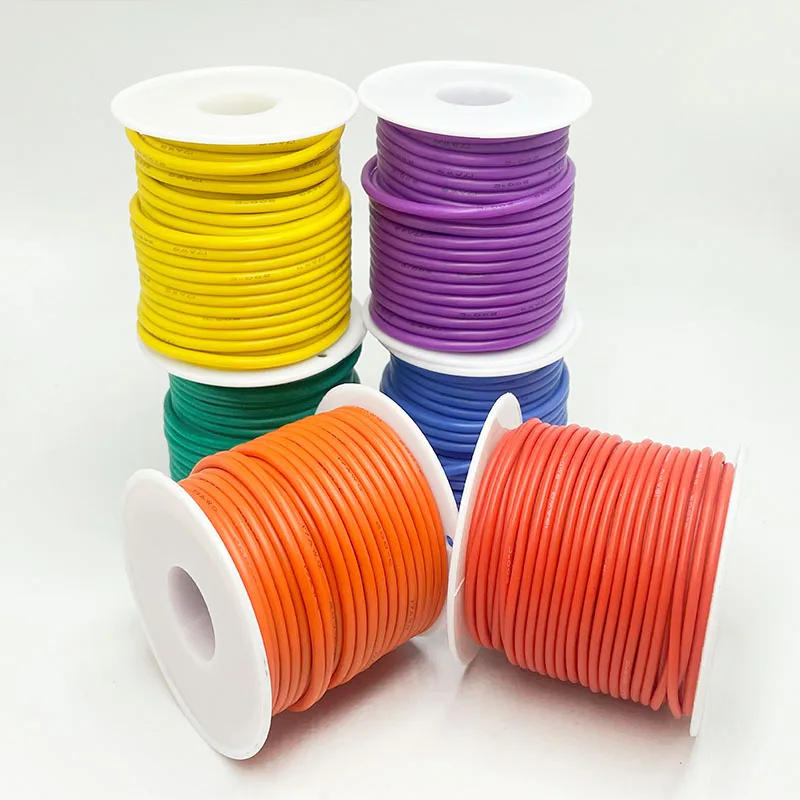 Description Picture 5 of itemSoft Silicone Connection Cable 16AWG 18AWG 20 22 24 26 28AWG 30AWG 0.08mm Tinned Copper Wire For DIY, Automotive, Power Wiring