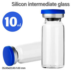 Sterile Empty Vials with Self Healing Injection Port, with Aluminum Plastic Cap, Sealed Empty Vials (10ML 12PCS)