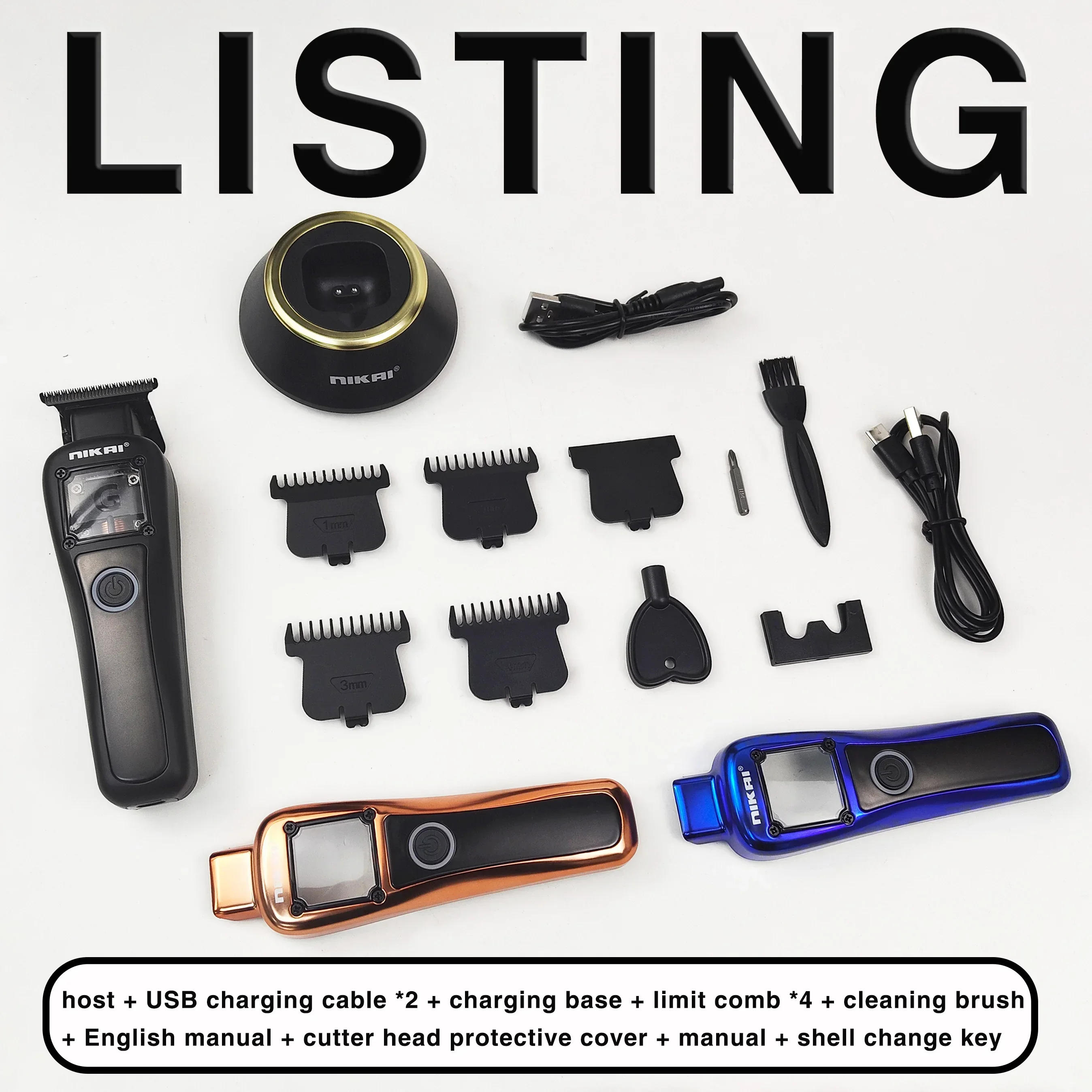 Description Picture 6 of item9500RPM Professional Hair Trimmer DLC Blade High Speed Vector Motor Hair Clipper Base Charger for Men Barber N-7776