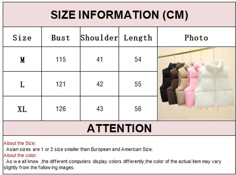 Description Picture 2 of itemWinter Short Down Sleeveless Vest Women Warm Stand Collar Zipper Jacket Casual Fashion Quilted Cropped Coats Street Outerwears