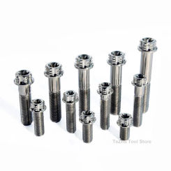 1Pcs Titanium Ti Bolts Torx Head Flange Screw M8 M10x15/20/25/30/35/40/45/50/55/60/65/70/75/80/85/90mm For Bike Motorcycle