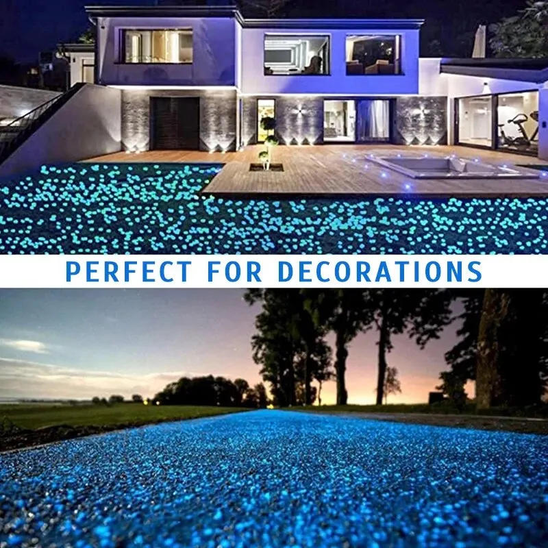 Description Picture 4 of item1000-4000Pcs Luminous Sand Glow in The Dark Pebbles Stone Home Garden Yard Outdoor Path Lawn Decoration Fish Tank Aquarium Deco