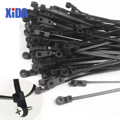 Nylon Cable Tie 3*100 4*200 Fixed Cable Tie Nylon Cable Zip Ties With Screw Hole Mount Self Locking Loop Wrap Bundle Tie Straps