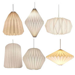 Nordic Paper Lampshade Creative Paper Origami Lantern Shade Foldable Hanging Pendant Lamp Cover for Living Room Chandelier Decor