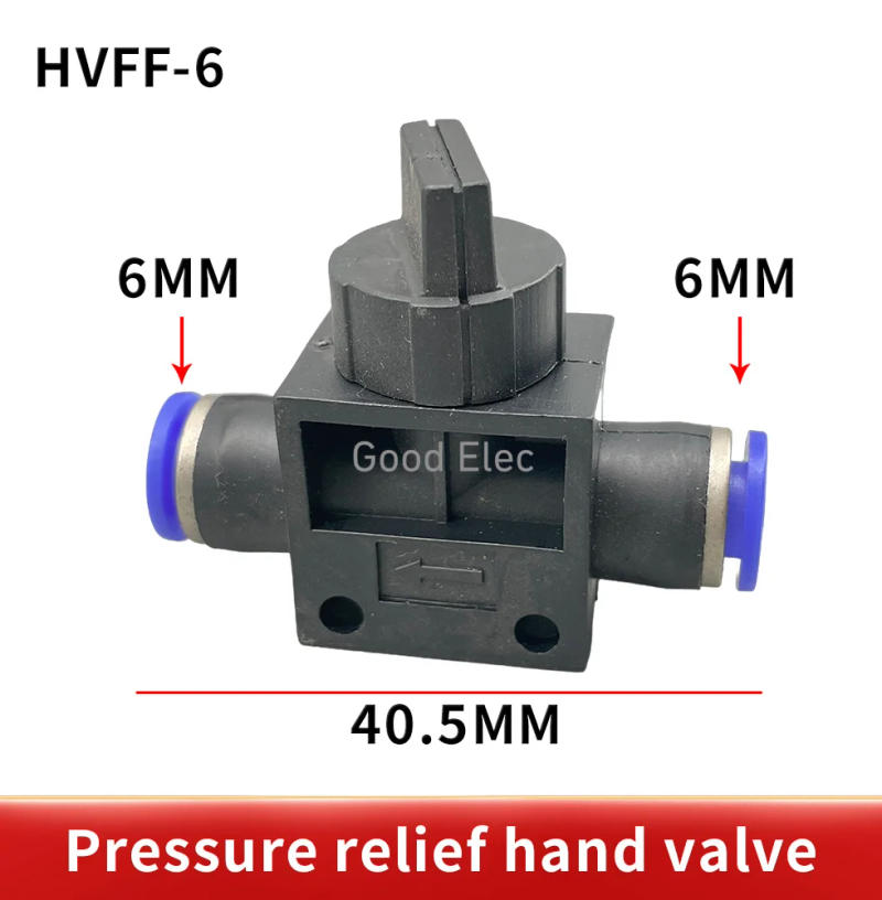 Description Picture 4 of itemHVFF Pneumatic Fittings Hand Valve 4mm-12mm Connector Quick Push For Hose Tube Limiting Speed Control