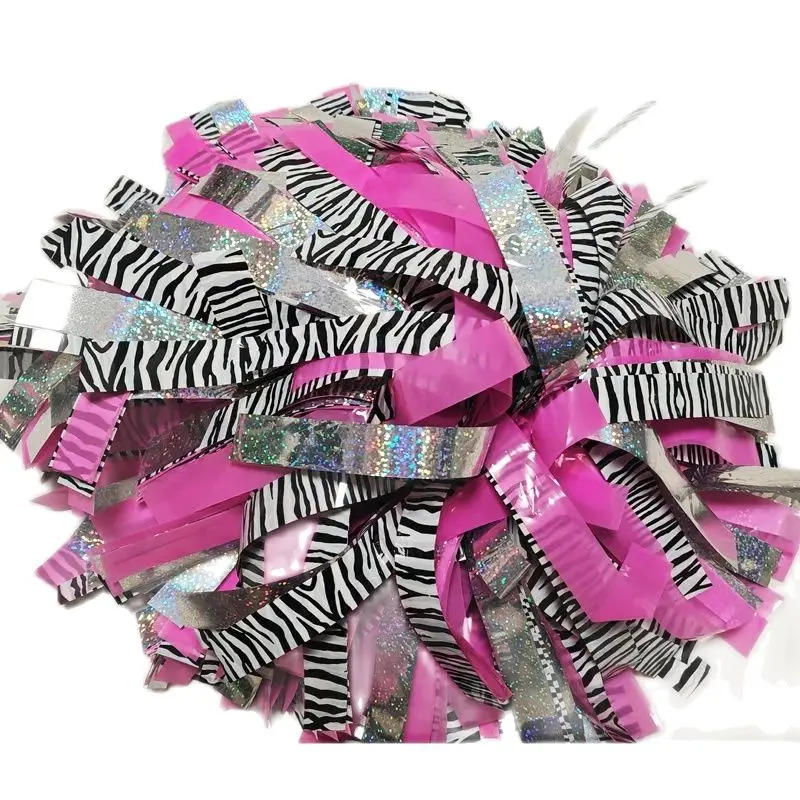 Description Picture 5 of item1piece,Metallic Green Pom Poms, Rainbow, Plastic