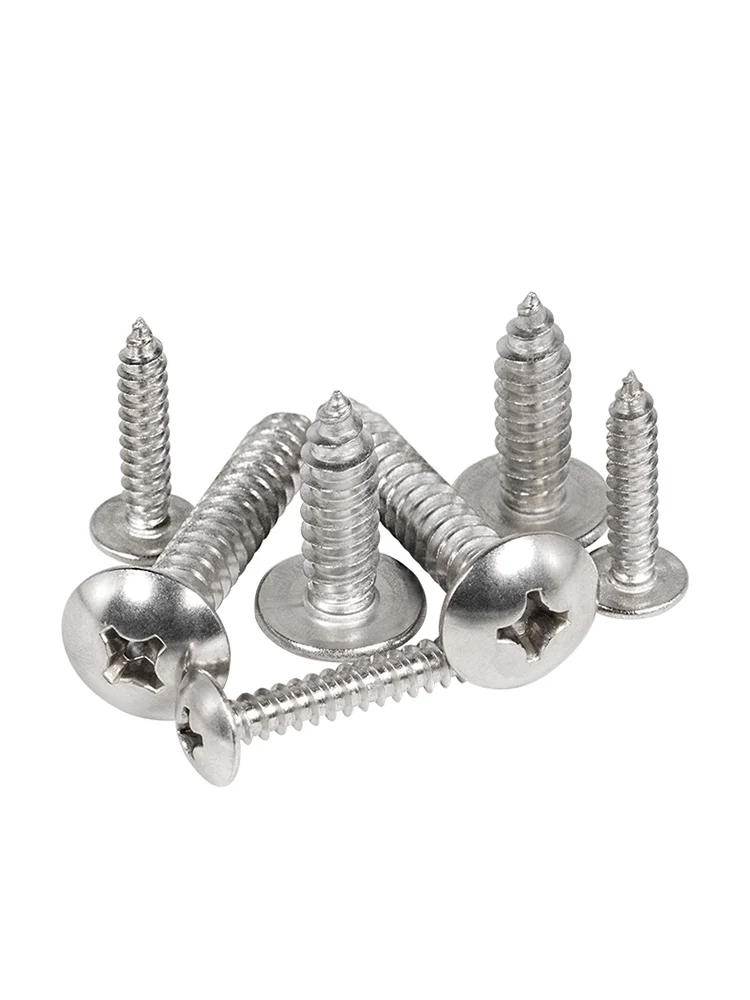 Description Picture 3 of item304 Stainless Steel Self-tapping Truss Screws Round large Flat round Head Cross Mushroom Phillips ScrewsM3M3.5M4M4.2M5M5.5M6M6.3