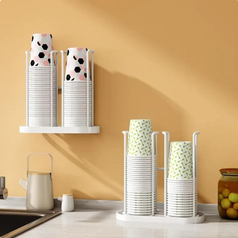 Description Picture 6 of itemDisposable Cup Holder Storage Rack With Adjustable Table And Wall Mounted Flexible Storage