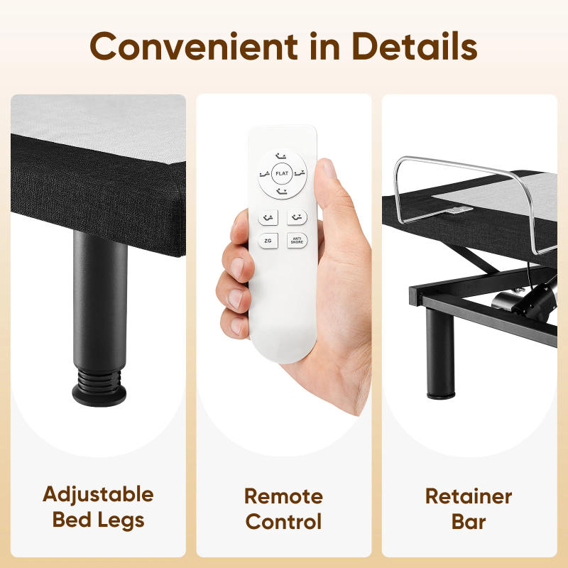Description Picture 5 of itemTXL King Size Adjustable Bed Frame Bed Base Compatible With Most Mattresses for Living Room Bedroom Furniture