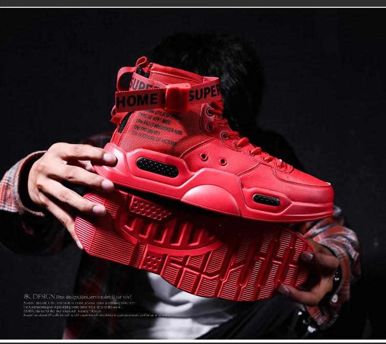 Description Picture 4 of itemBrand Mens Casual Sneakers High-tops Sneakers Trendy Boys Basketball Sports Tennis Shoes Outdoor Off-road Shoes Couple Sneakers