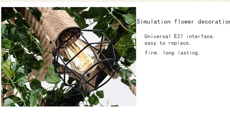 Description Picture 4 of itemCreative Personality Pendant Lights Green Plants Ceiling Chandelier Cafe Dining Room Music Bar Indoor Art Decoration Luminarias