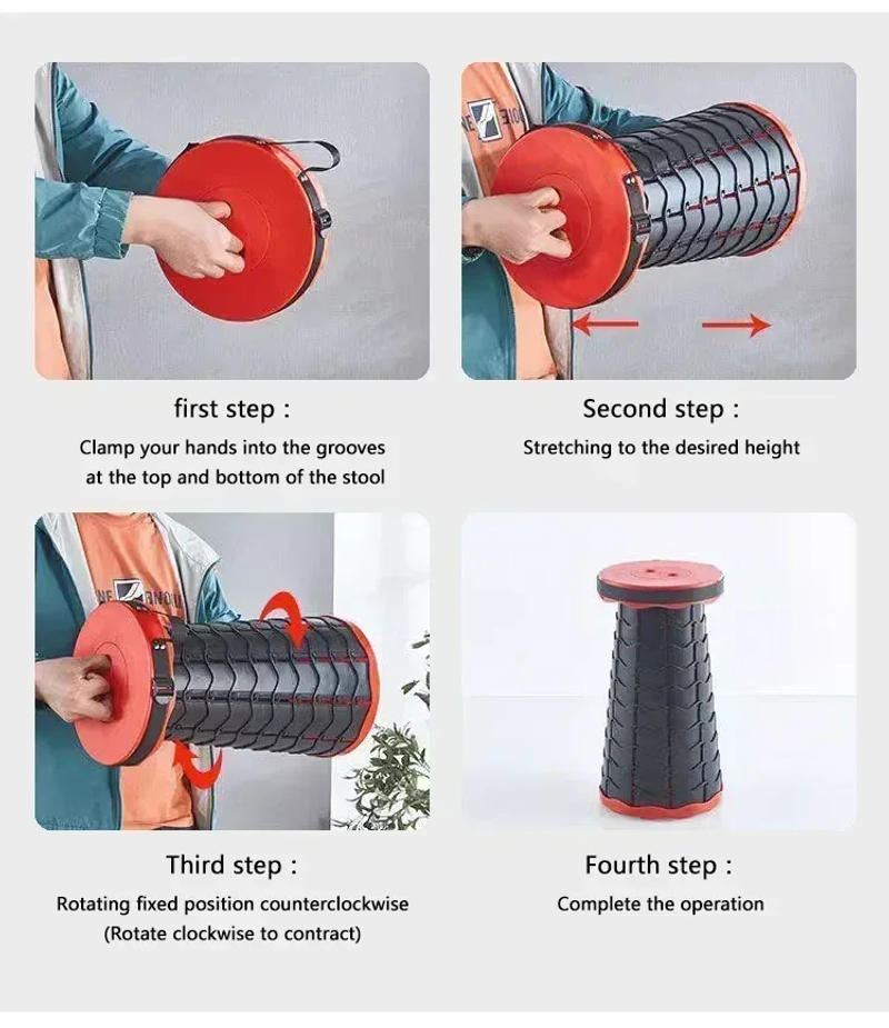 Description Picture 6 of item2024 Hot Portable round Folding Chair Accordion Chair Height Adjustment Simple Tool Elephant Swing Playground Queue Chair