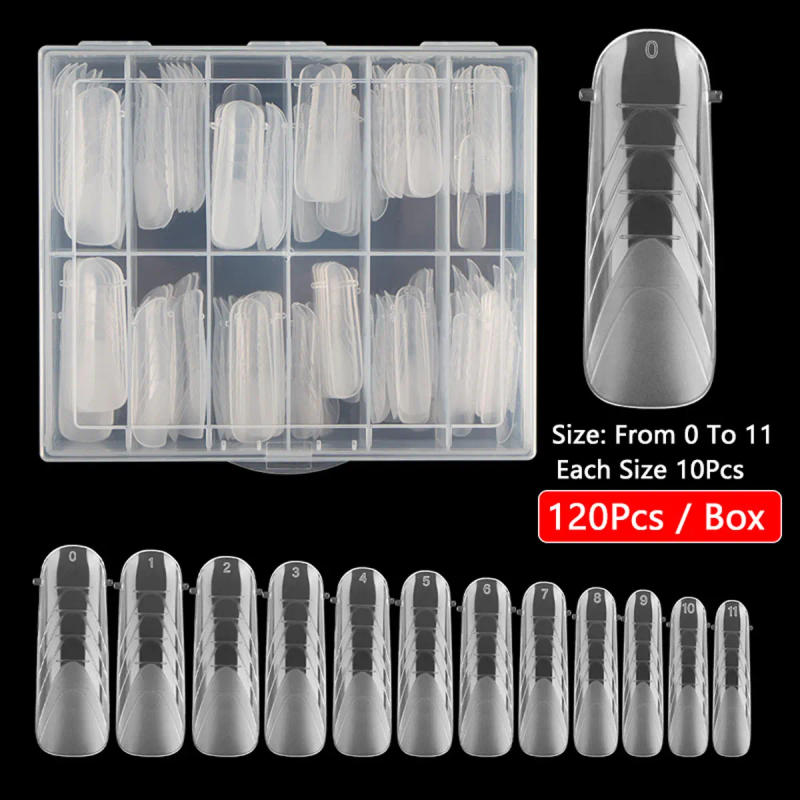 Description Picture 5 of item120Pcs/Box NEW Nail Plastic Extension Forms For UV Gel Quick Building Mold Dual Form Top Mold False Nail Tips