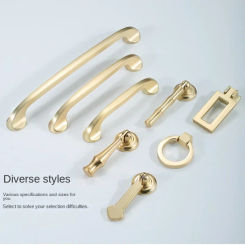 Zinc Alloy Bright Gold Cabinet Pulls Light Luxury Stylish Kitchen Handles for Furniture Drawer Knobs Cabinet Hardware