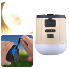 LED Camping Lantern Hand Crank 9 Lighting Modes Camping Tent Light USB Rechargeable Waterproof LED Portable Flashlight with Hook