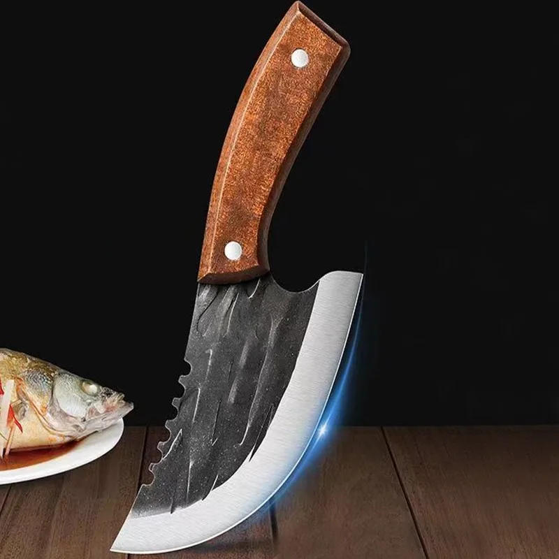 Description Picture 2 of itemForged Meat Cleaver Kitchen Chef Knife Fishing Boning Fruit Cutting Knife BBQ Butcher Portable Utility Pocket Viking Knife