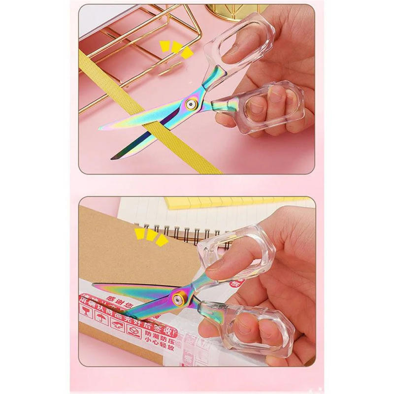 Description Picture 5 of item1 PC Aesthetic Office Supplies Craft Scissors, Transparency Adult Scissors for Office School and Home Tape, Paper Cutting