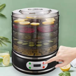 Electric Mini Fruit Dehydrator - 5-Tray Home Food Dryer, Stainless Steel, Fast Drying, Easy Clean,  Adjustable Temperature