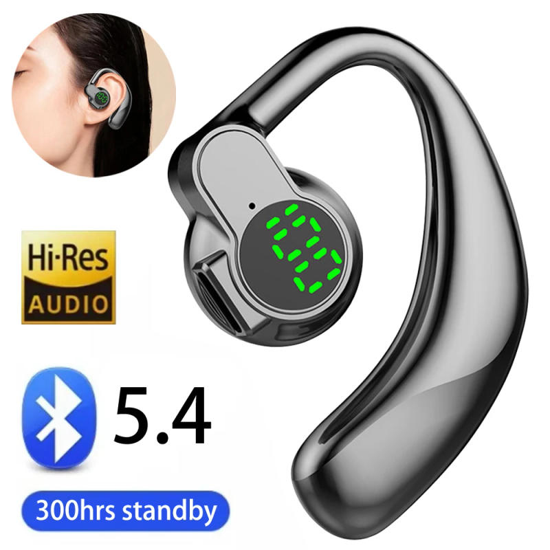 Description Picture 5 of itemNew 180°Wireless Headphone Bluetooth 5.4 Handsfree Noise Canceling Rotatable Sport Digital Display Earphones Single Ear Earhook