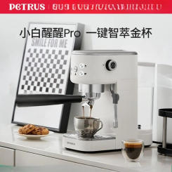 220V Petrus Coffee Machine Compact Espresso Maker with Milk Frother for Home Use