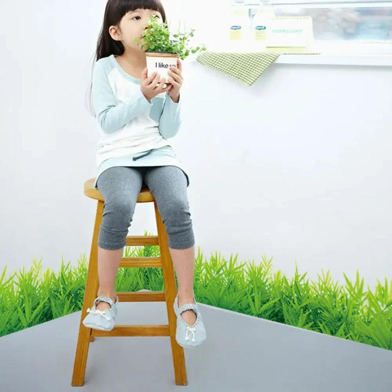 Description Picture 3 of item3D Fresh Green Grass Wall Stickers Baseboard PVC Skirting Kids Living Room Bedroom Bathroom Kitchen Nursery Balcony Home Decor