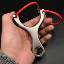 Professional Hunting Slingshot Stainless Steel with Rubber Band Big Power Catapult Outdoor Shooting Game Sling Shot