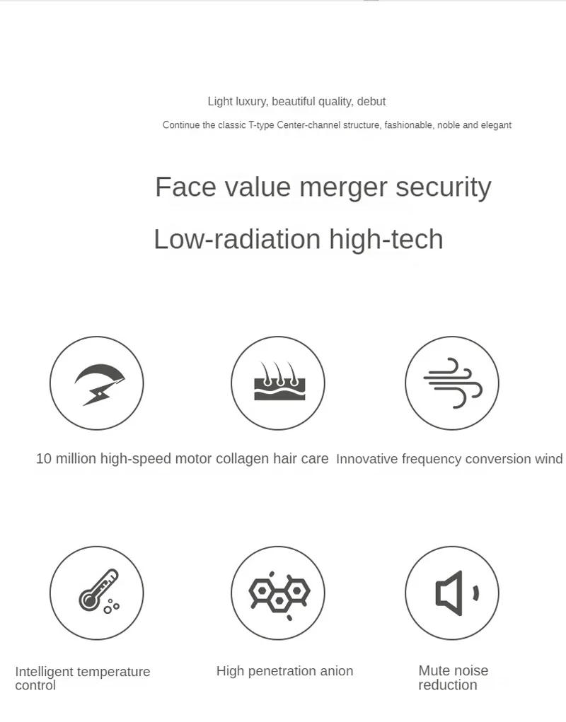 Description Picture 5 of itemHigh Speed Hair Dryer Electric Negative Ion Hair Dryer Constant Temperature Care Hair  Portable Essential For Home And Travel