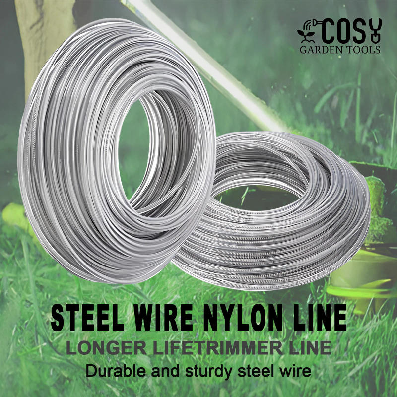 Description Picture 2 of itemCOSY 3mm*15M Upgrade General Steel Wire Nylon  Line Brushcutter Trimmer Rope Lawn Mower Cord Long Round Roll Grass Replacement