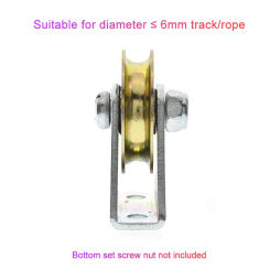 1Set Bracket Pulley 6mm Wire Rope Pulley Fixed Roller Over-line Hanging Wheel Guide Wheel U Wheel 6.4*32*8