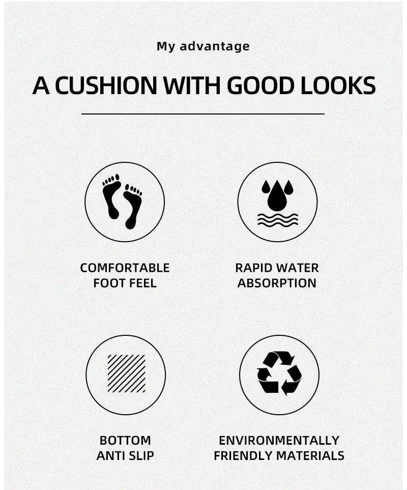 Description Picture 3 of itemVIKAMA Diatomite Rugs Carpet For Bath Rugs For Kitchen Kitchen Floor Mat Rugs For Bathroom Diatomite Mat Kitchen Mat