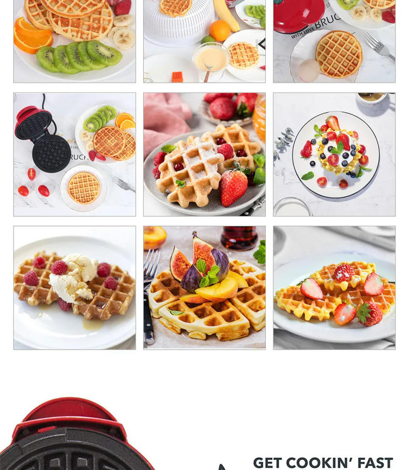 Description Picture 3 of item110V&220V Electric Mini Waffles Maker Machine Kitchen Cooking Appliance for Kids Breakfast Dessert  Pot    Small Fried Eggs