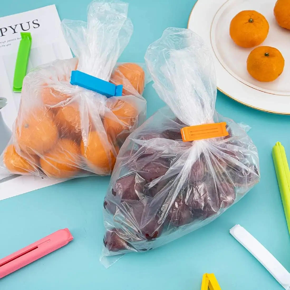 Description Picture 4 of item3-10PCS Bag Clips Snack Fresh Food Storage Bag Sealer Kitchen Tool accessories Mini Vacuum Sealer Clamp Food Bag Clips