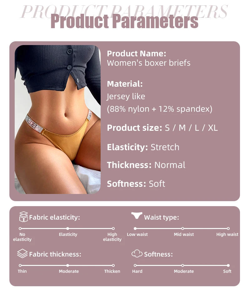 Description Picture 4 of itemWomen Shiny Rhinestone Panties Sexy Lingerie Women Low Rise Nylon Female Underwear Secret G-string Neon Color Women Thong